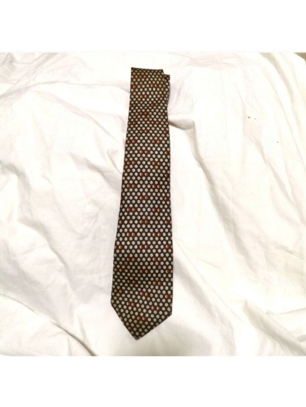 Corso Matteotti Silk Tie Geometric Dot Brown